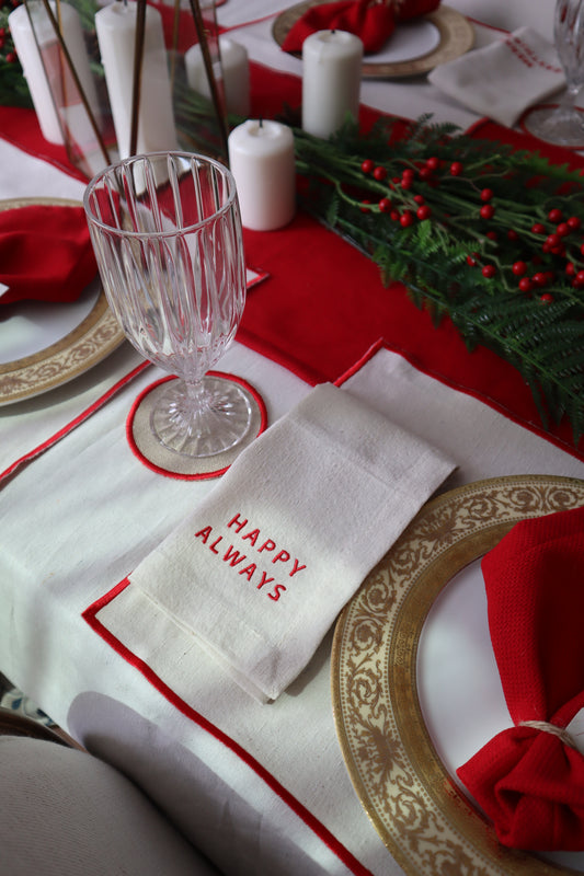 Rouge Embroidered Napkins