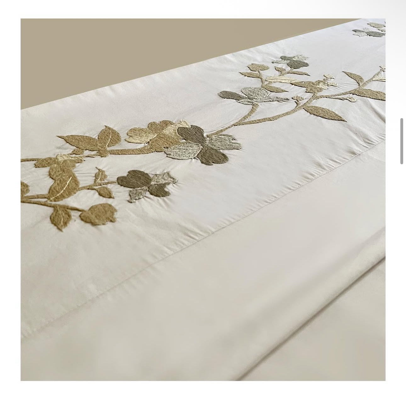 Floral Embroidered Flat Bedsheet Set