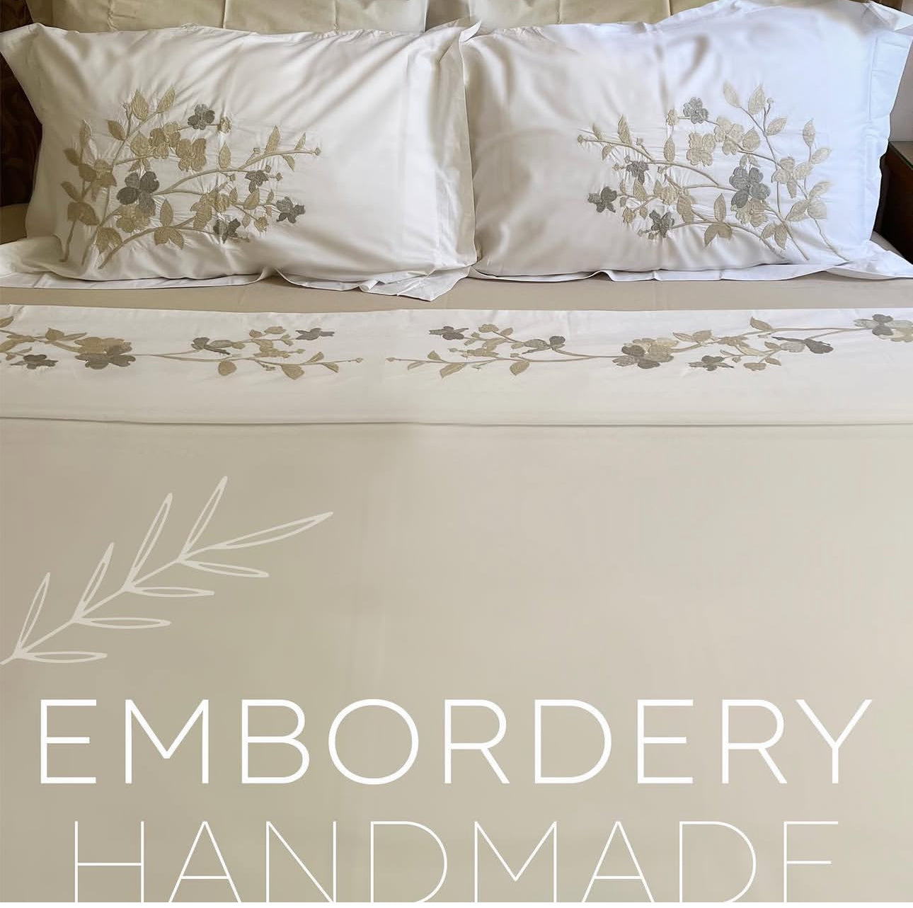 Floral Embroidered Flat Bedsheet Set