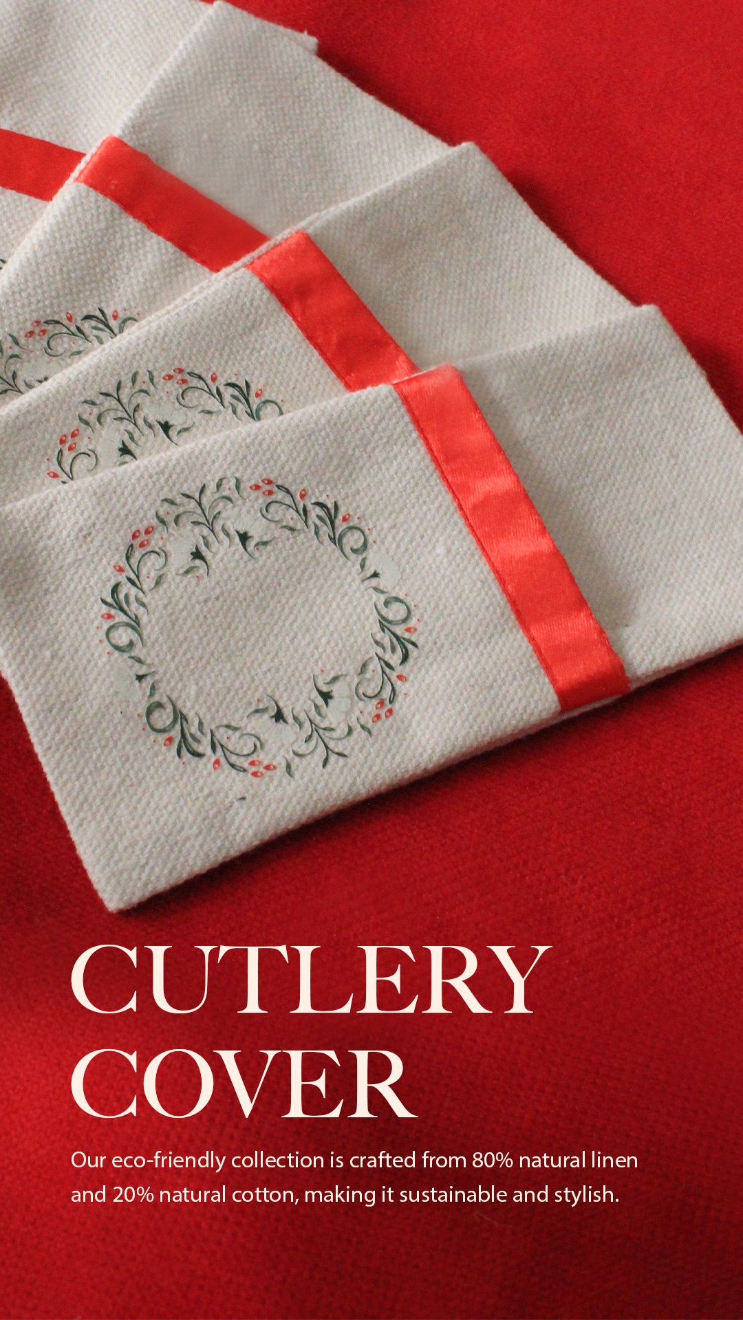 Rouge Cutlery Cover Set Of 8 Pieces