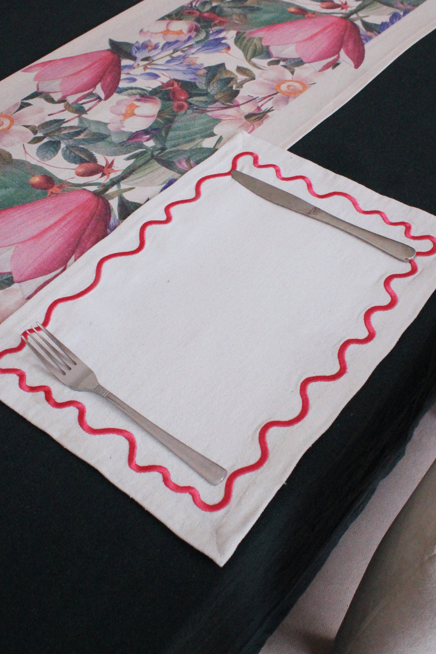 Greigii Blossoms Embroidered Placemats