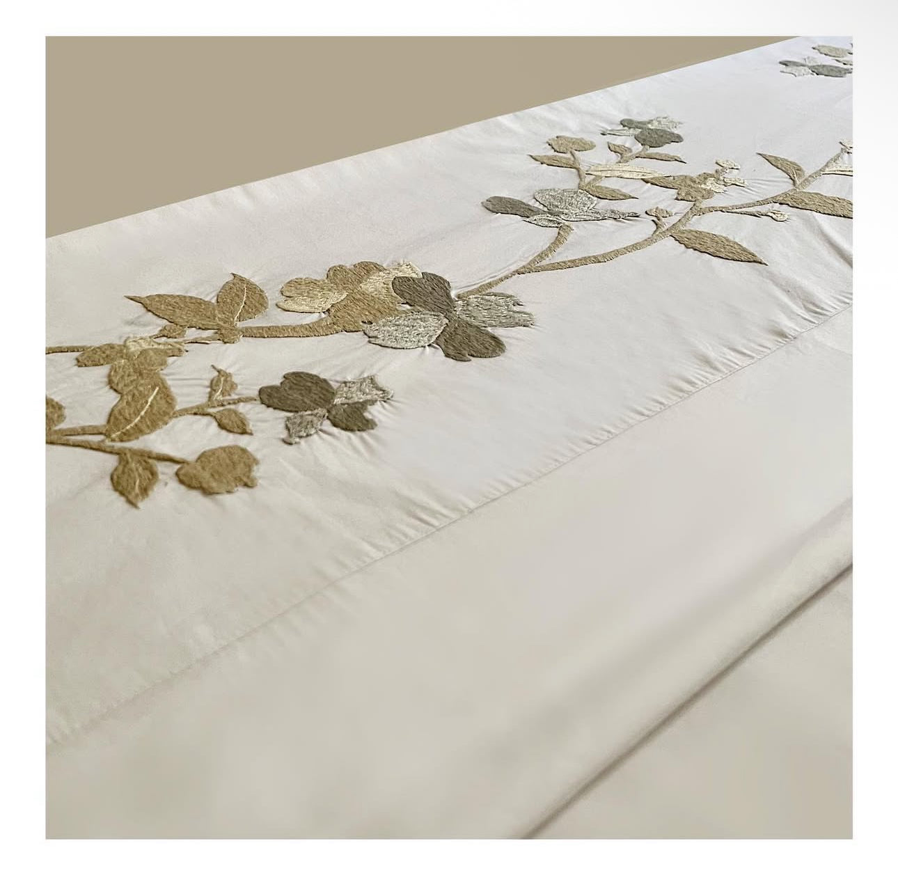 Floral Embroidered Flat Bedsheet Set