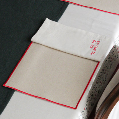 Rouge Red Boarder Embroidered Placemats