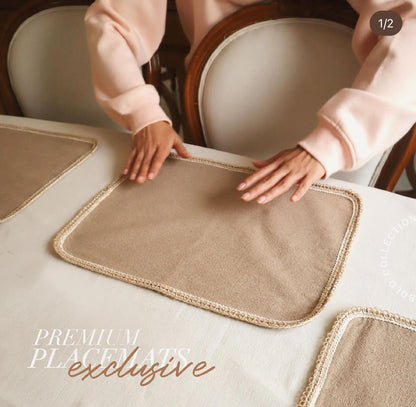Bolo Thin Boarder Placemats Set Of 8 Pieces