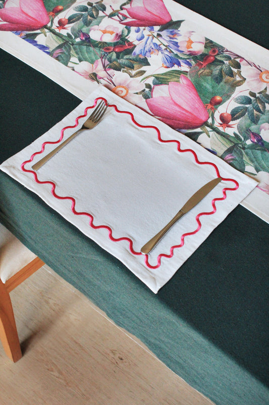 Greigii Blossoms Embroidered Placemats